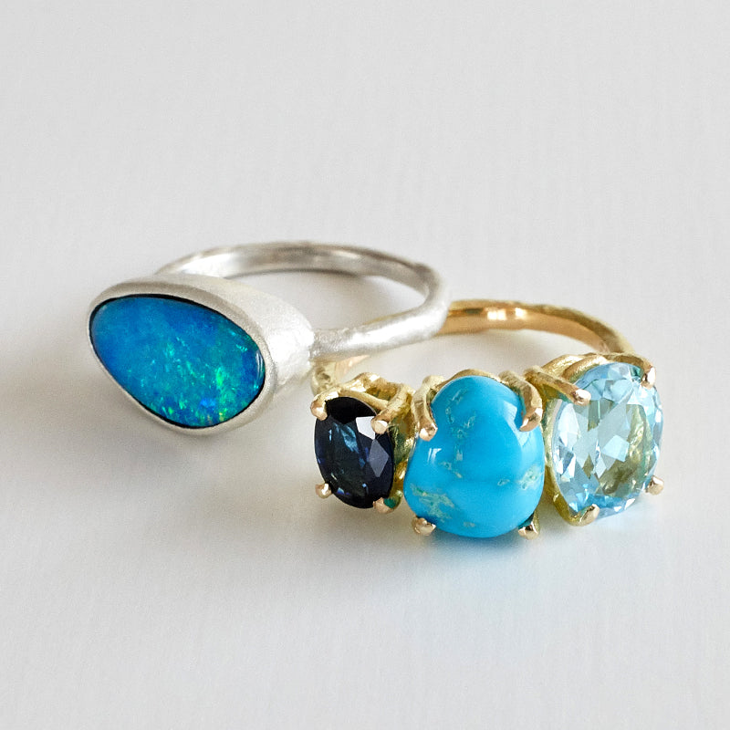 Multi stone ring & opal ring