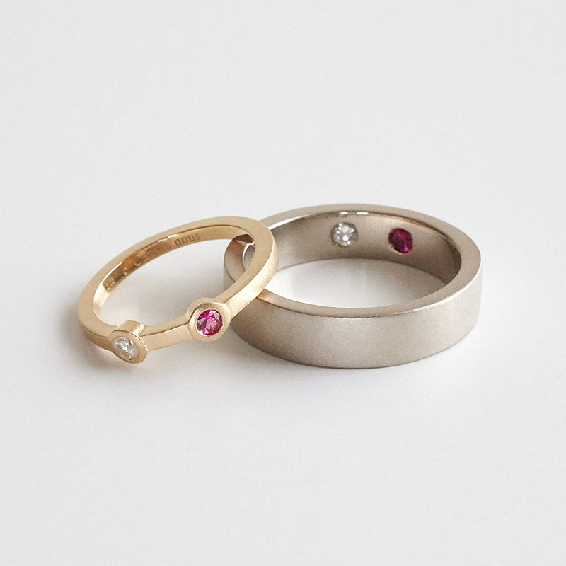 Ruby & diamond rings + earrings